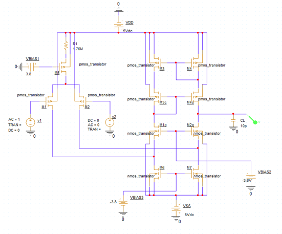 Folded-Cascode CMOS Op-Amp Design